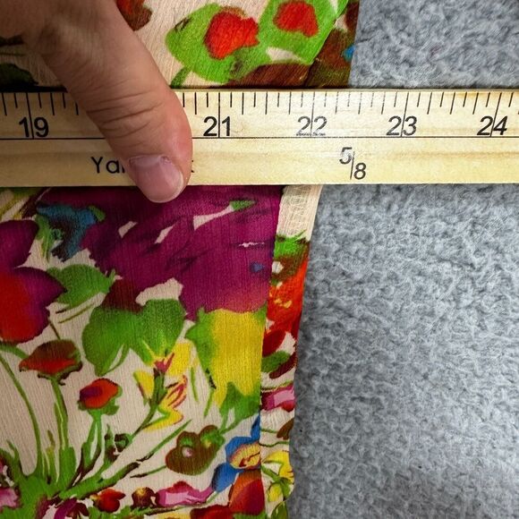 Norm Thompson Button Up Top Womens Large Petite Pink Floral Long Sleeve Boho - Picture 4 of 7